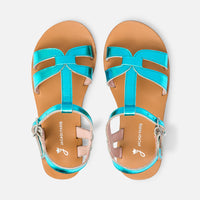 2 QTY / BLEU TURQUOISE CHAUSSURES CUIR ANNE