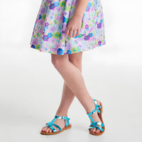 2 QTY / BLEU TURQUOISE CHAUSSURES CUIR ANNE