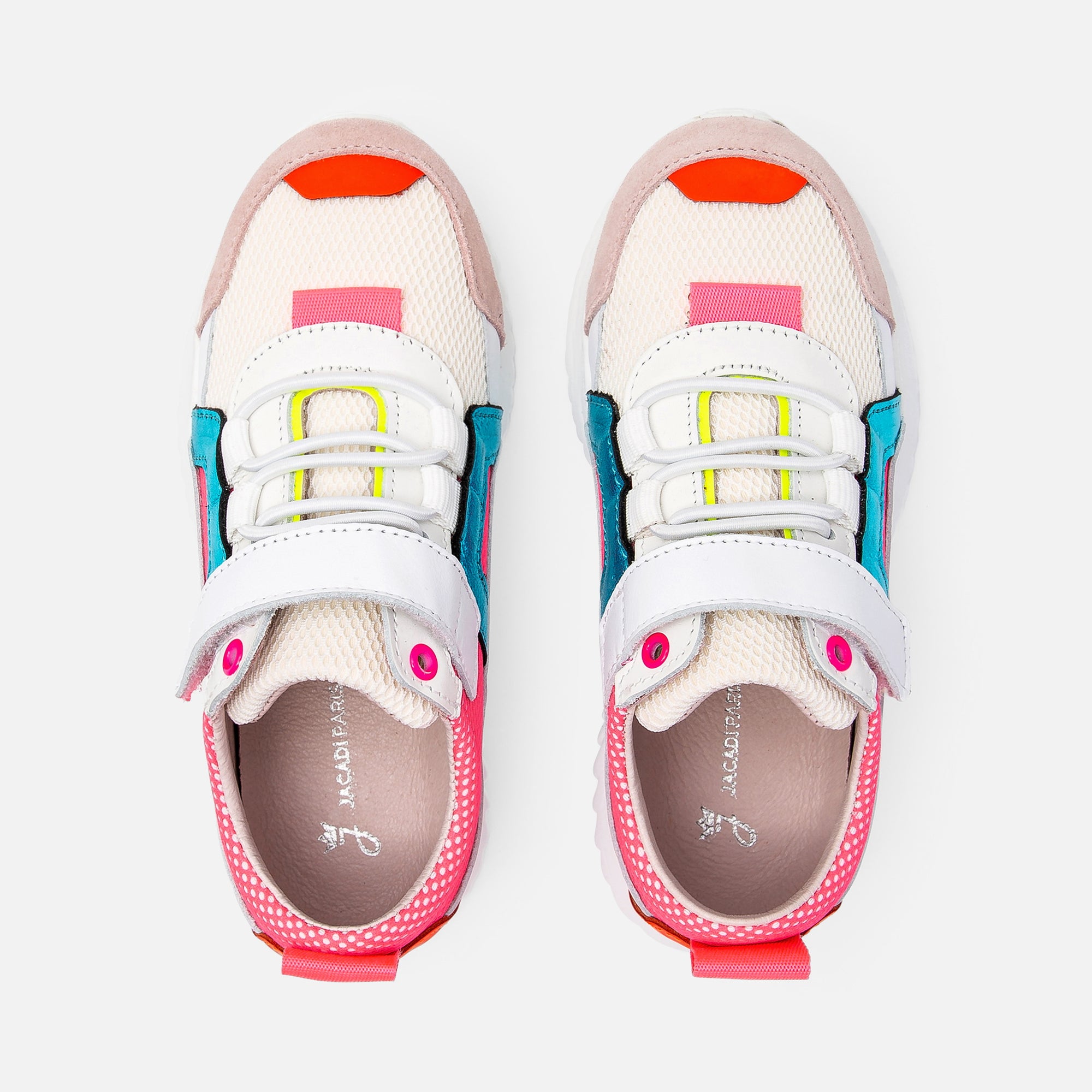 1 QTY / BLANC/MULTICO CHAUSSURES CUIR CLUB BIS