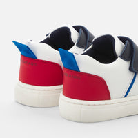 2 QTY / MARINE/ROUGE CHAUSSURES CUIR FRED BB