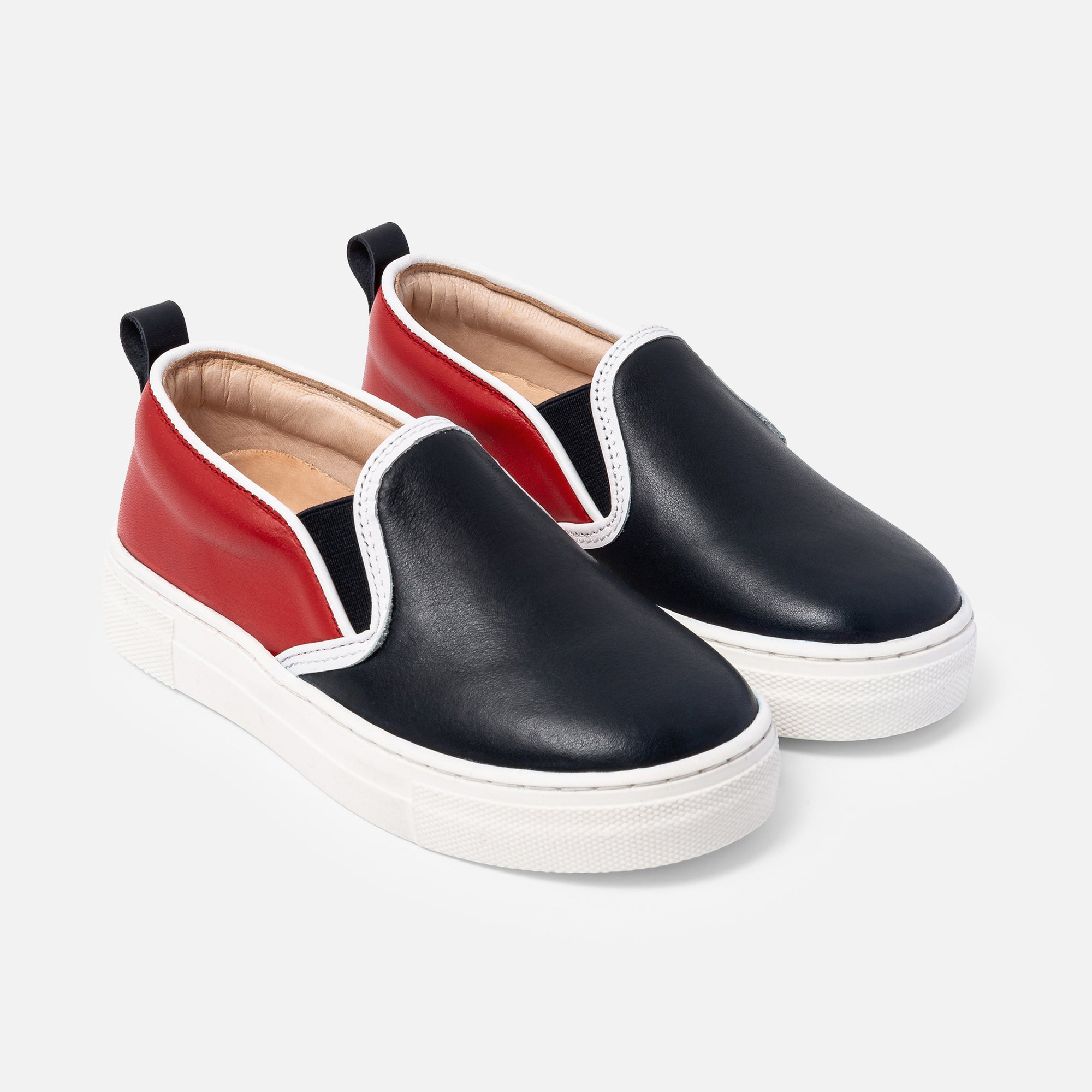 111 QTY / MARINE/ROUGE CHAUSSURES CUIR ANTONIN