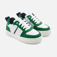 2 QTY / MARINE/VERT CHAUSSURES CUIR FRED 2 COL
