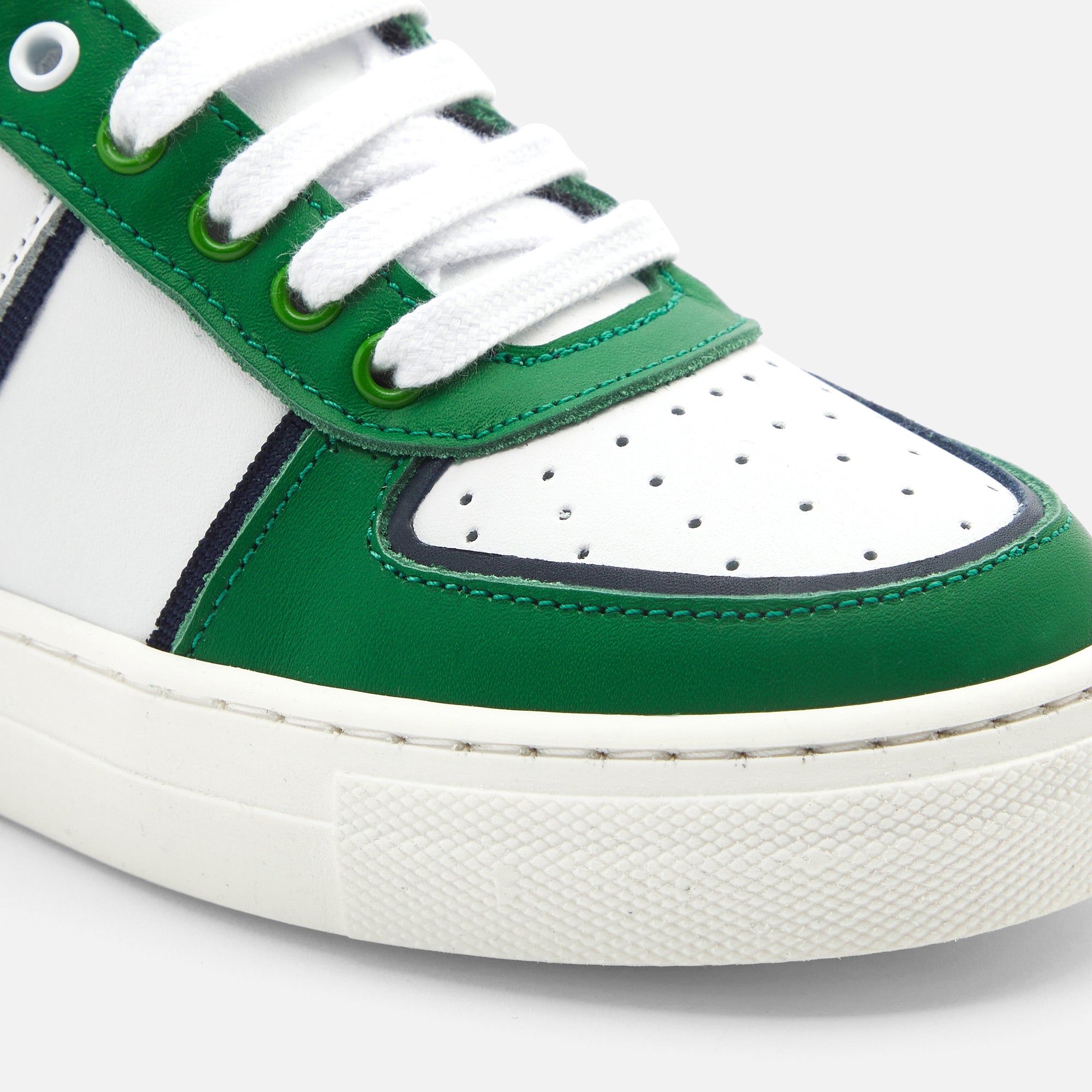 2 QTY / MARINE/VERT CHAUSSURES CUIR FRED 2 COL