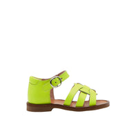 Albane leather sandals - Fluorescent yellow