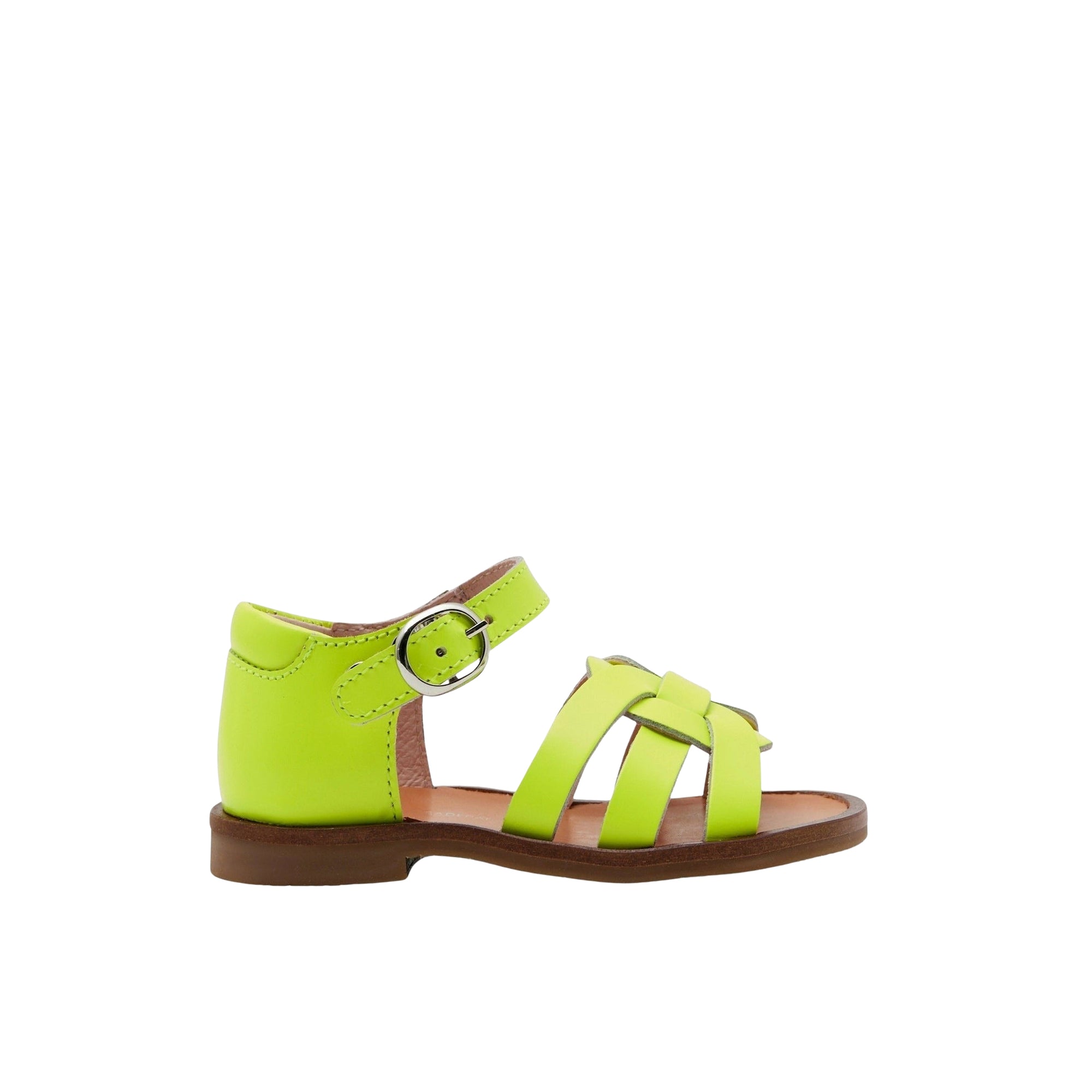 Albane leather sandals - Fluorescent yellow