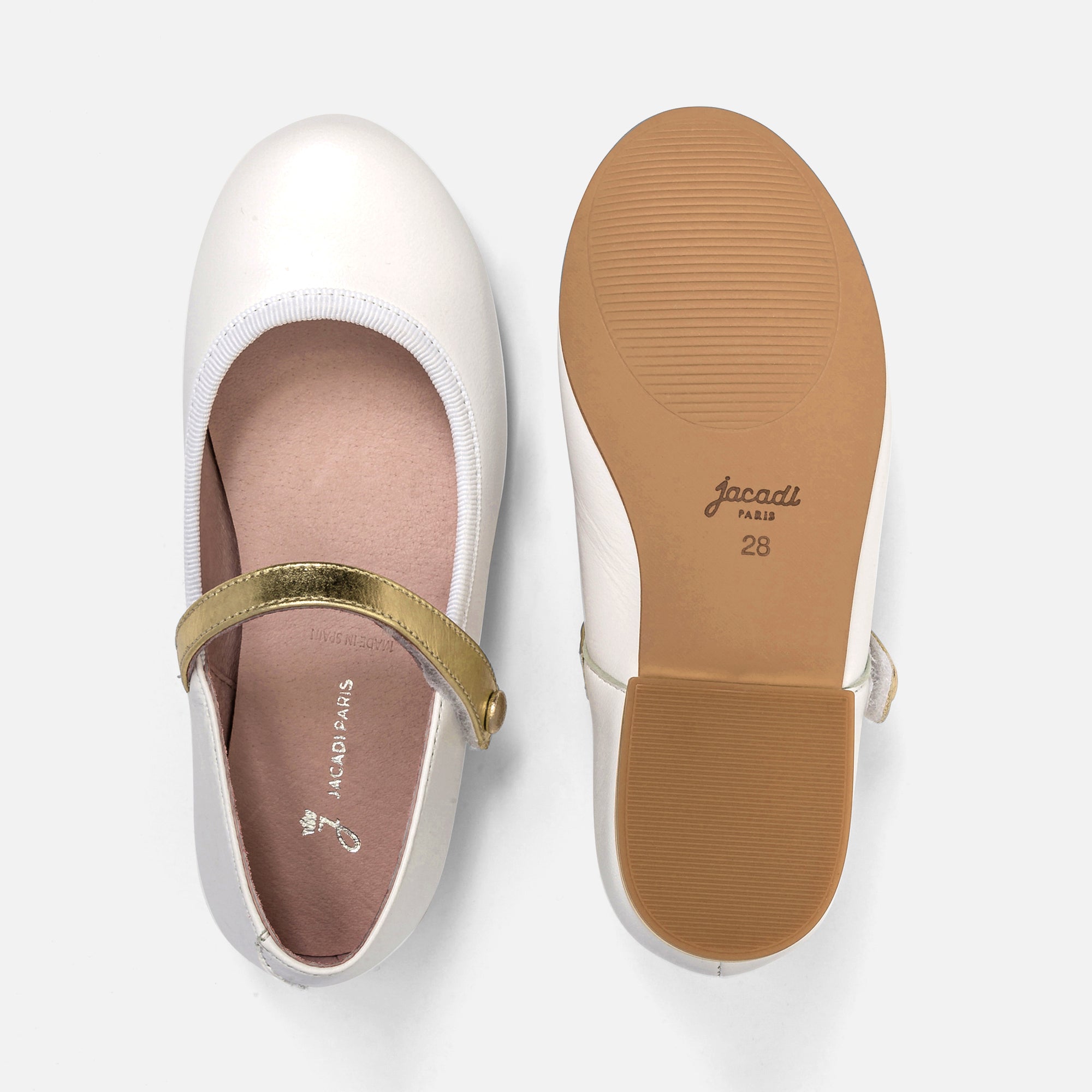 1 QTY / BLANC JACADI CHAUSSURES CUIR AGLAE