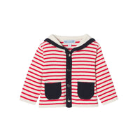5 QTY / BLANC/ROUGE PAP GILET / CARDIGAN MAISON