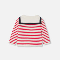 5 QTY / BLANC/ROUGE PAP GILET / CARDIGAN MAISON