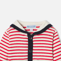 5 QTY / BLANC/ROUGE PAP GILET / CARDIGAN MAISON