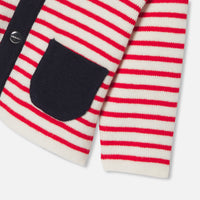 5 QTY / BLANC/ROUGE PAP GILET / CARDIGAN MAISON