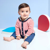 5 QTY / BLANC/ROUGE PAP GILET / CARDIGAN MAISON