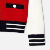 628 QTY / ROUGE/MULTICO PAP GILET / CARDIGAN GIROFLE