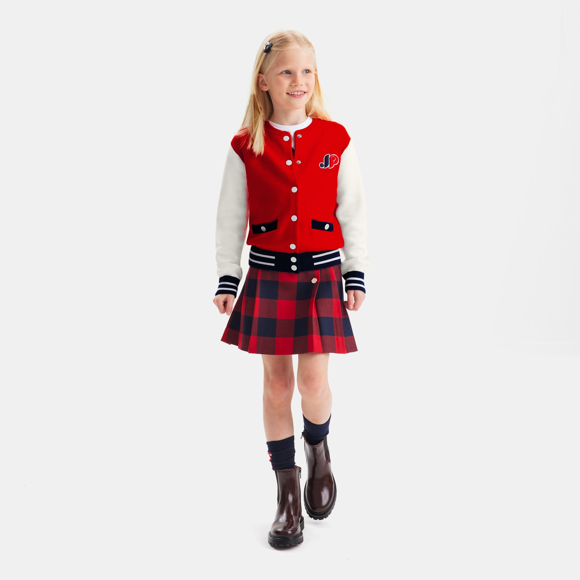 628 QTY / ROUGE/MULTICO PAP GILET / CARDIGAN GIROFLE