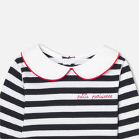 0 QTY / BLANC/MARINE PAP TEE-SHIRT GIBUS