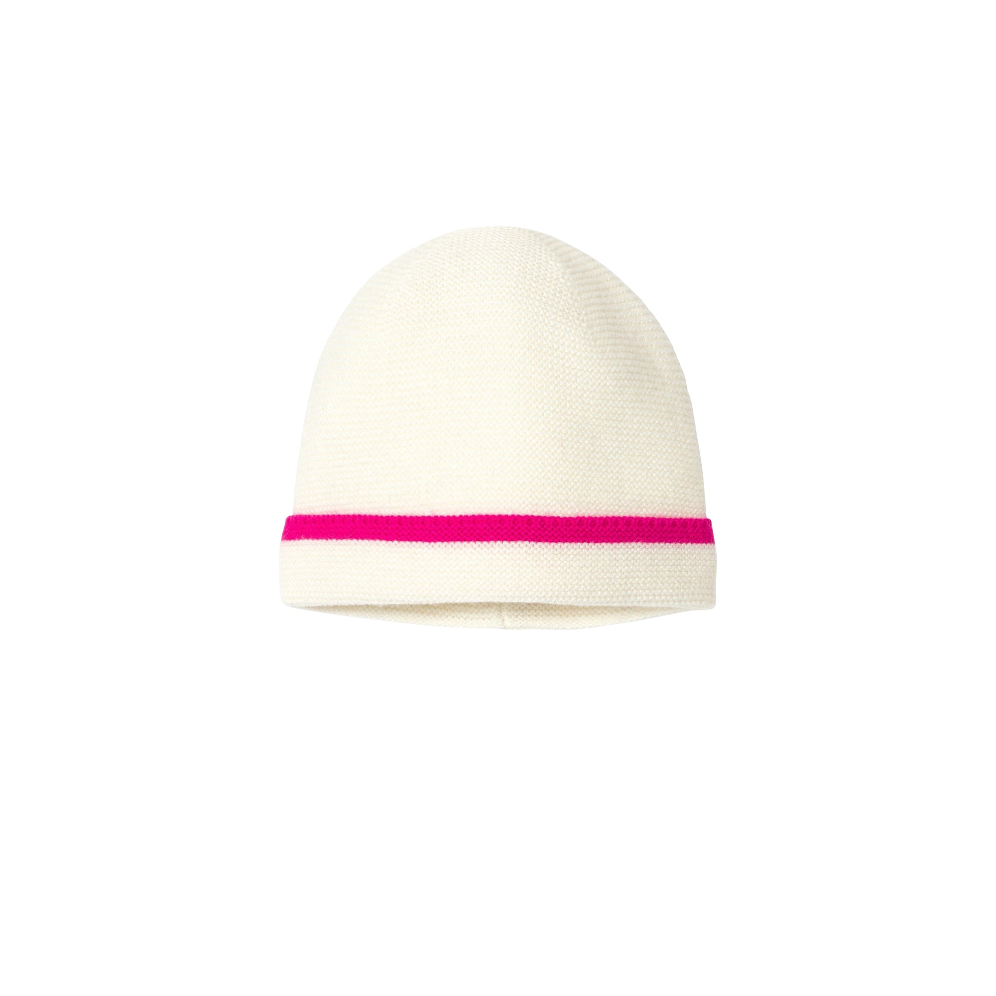Bonnet Orlane en laine - Blanc & Rose