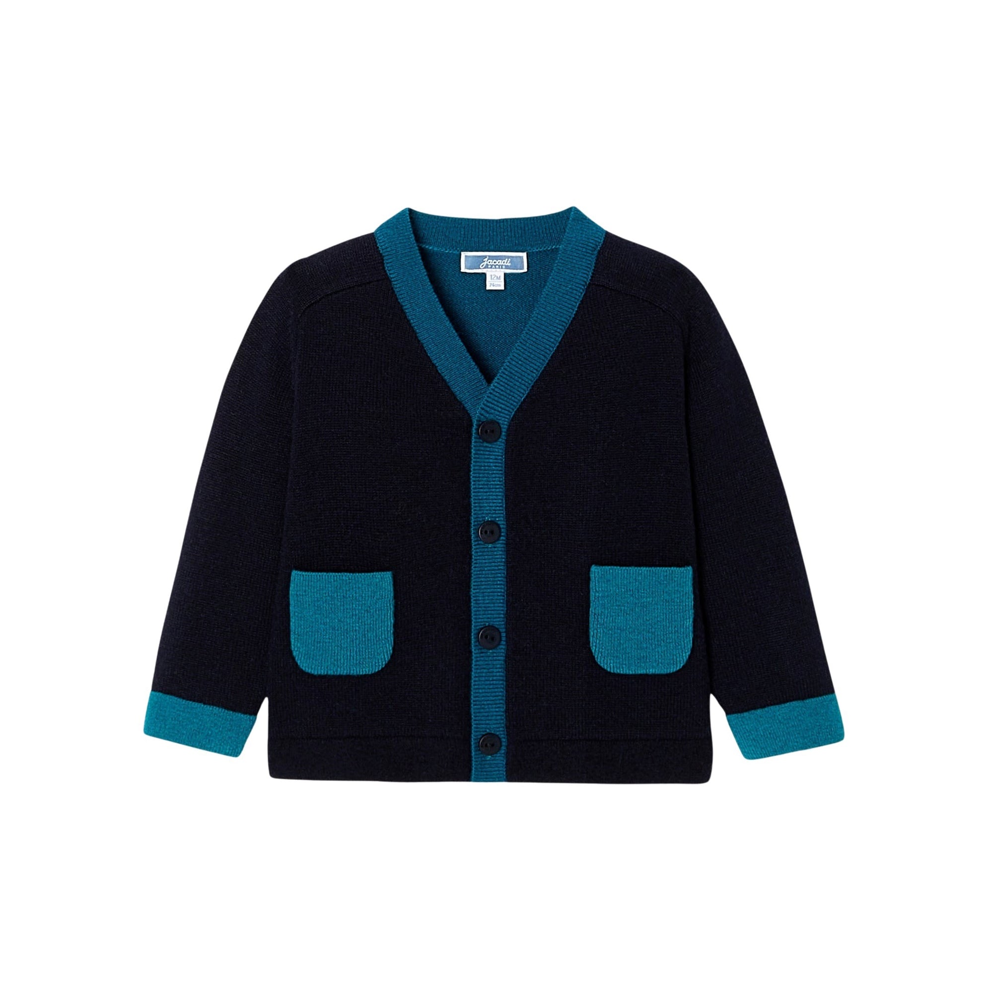0 QTY / MARINE JACADI PAP GILET / CARDIGAN MOLETTE