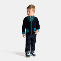 0 QTY / MARINE JACADI PAP GILET / CARDIGAN MOLETTE