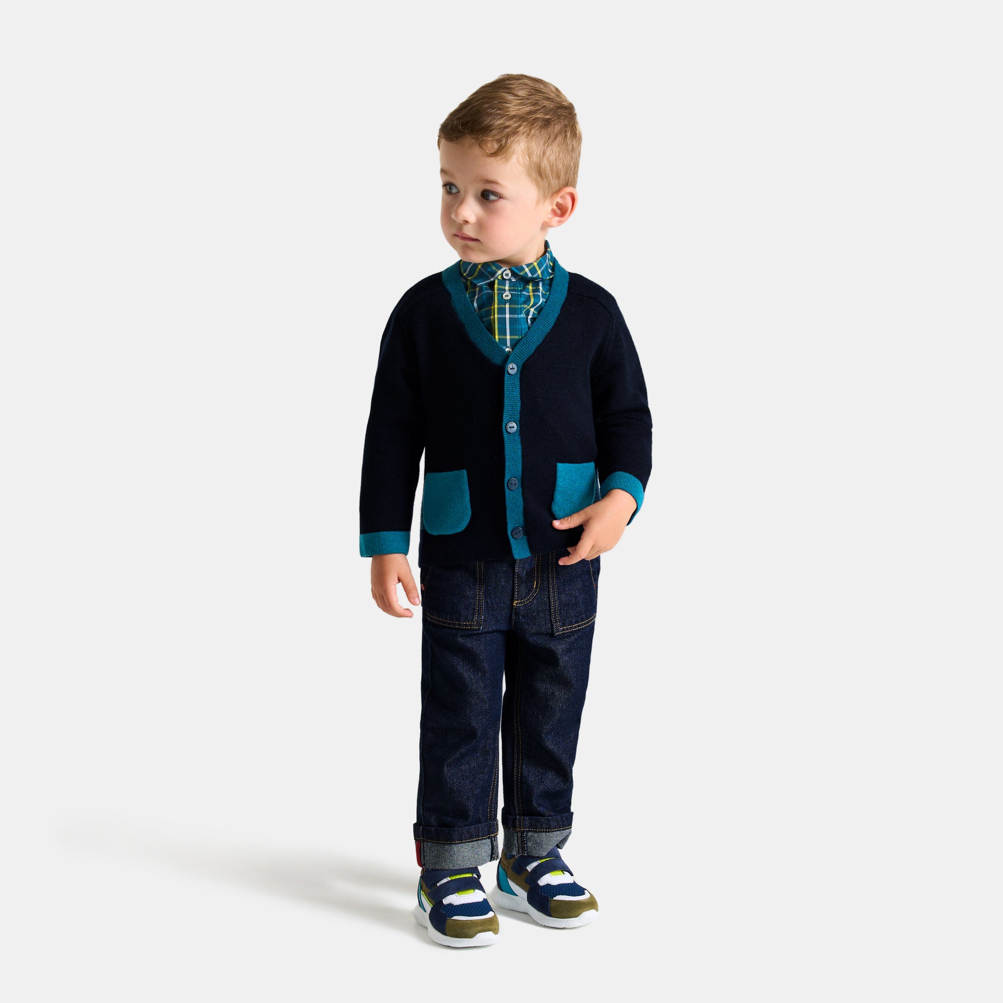 0 QTY / MARINE JACADI PAP GILET / CARDIGAN MOLETTE