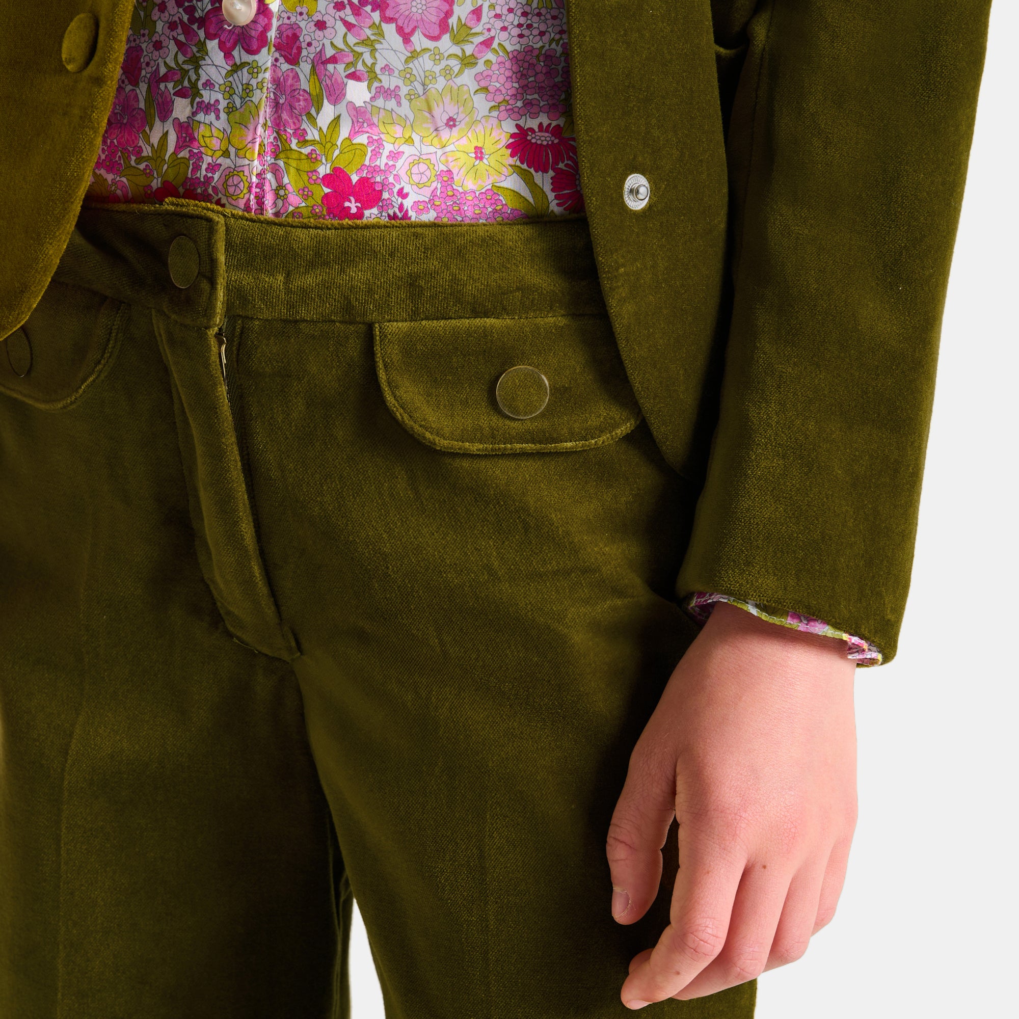 4 QTY / VERT OLIVE PAP PANTALON MACASSIE
