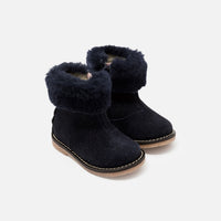 Douillette leather boots - Navy