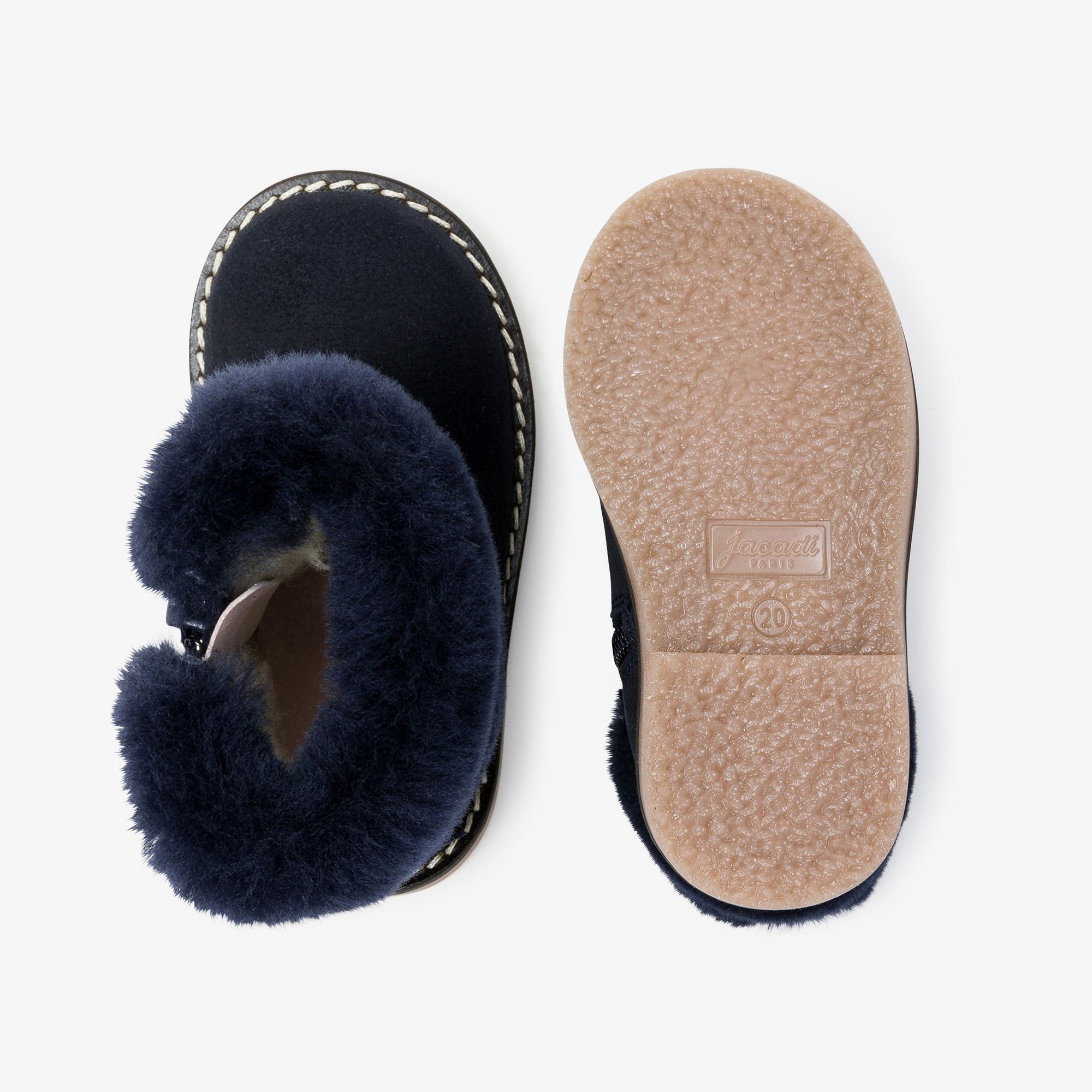 Douillette leather boots - Navy