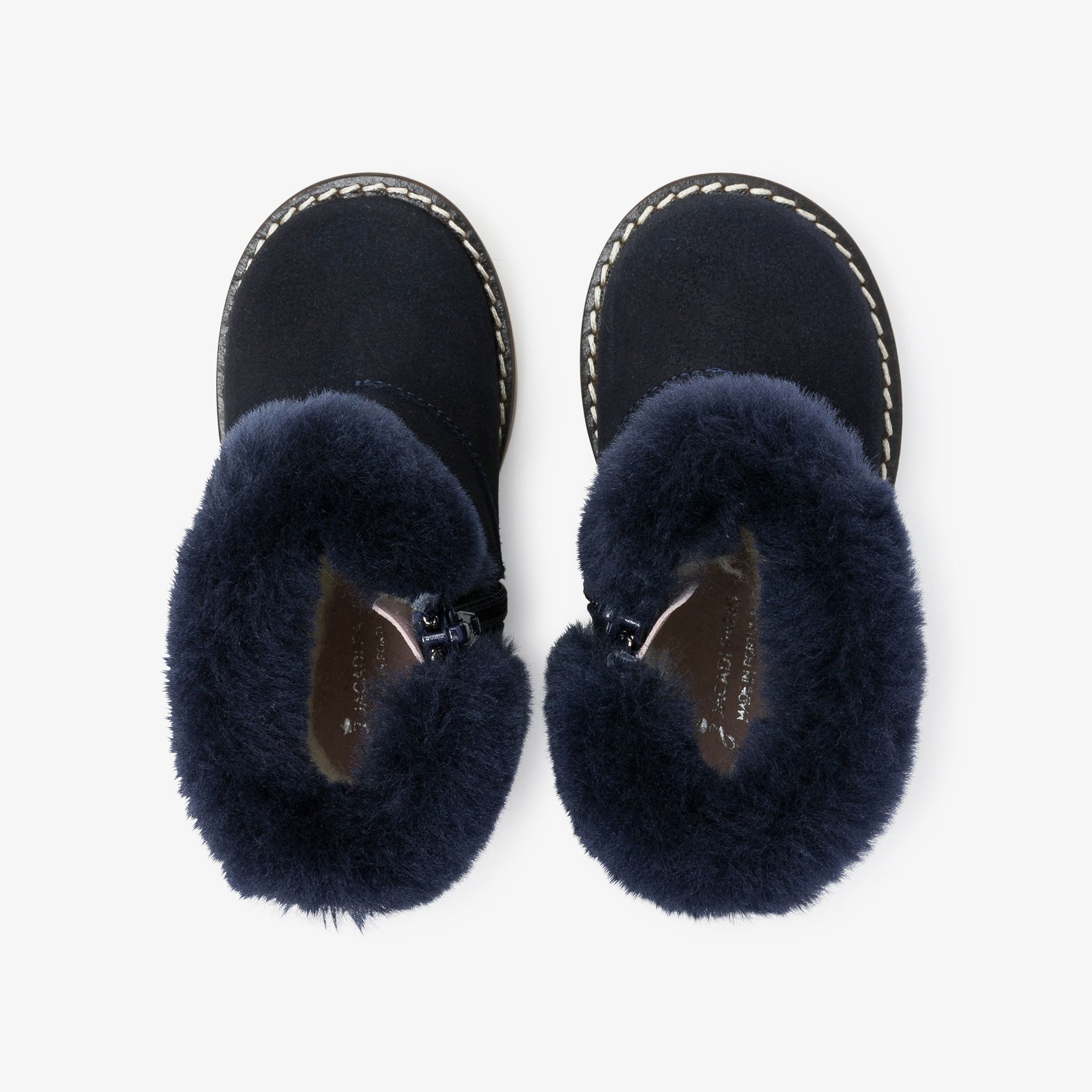 Douillette leather boots - Navy