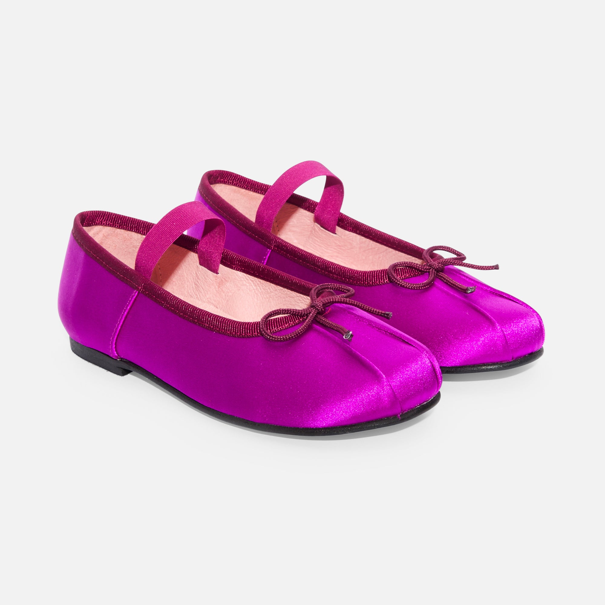 2 QTY / FUSCHIA CHAUSSURES CUIR DANSEUSE