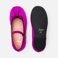 2 QTY / FUSCHIA CHAUSSURES CUIR DANSEUSE