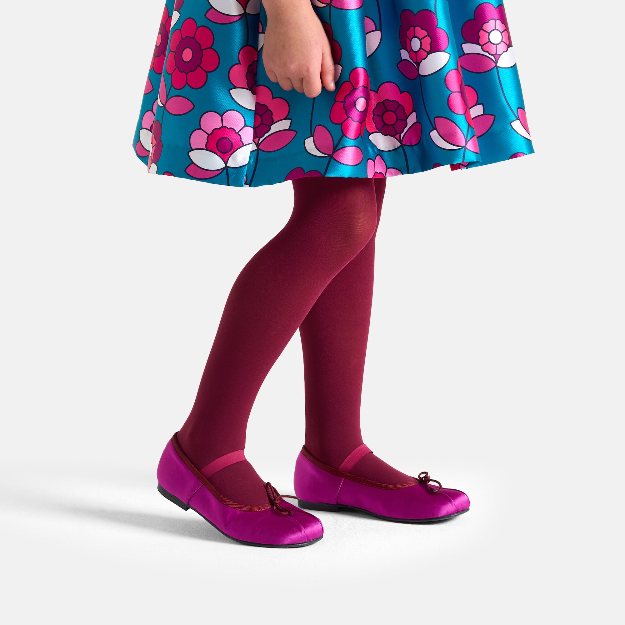 2 QTY / FUSCHIA CHAUSSURES CUIR DANSEUSE