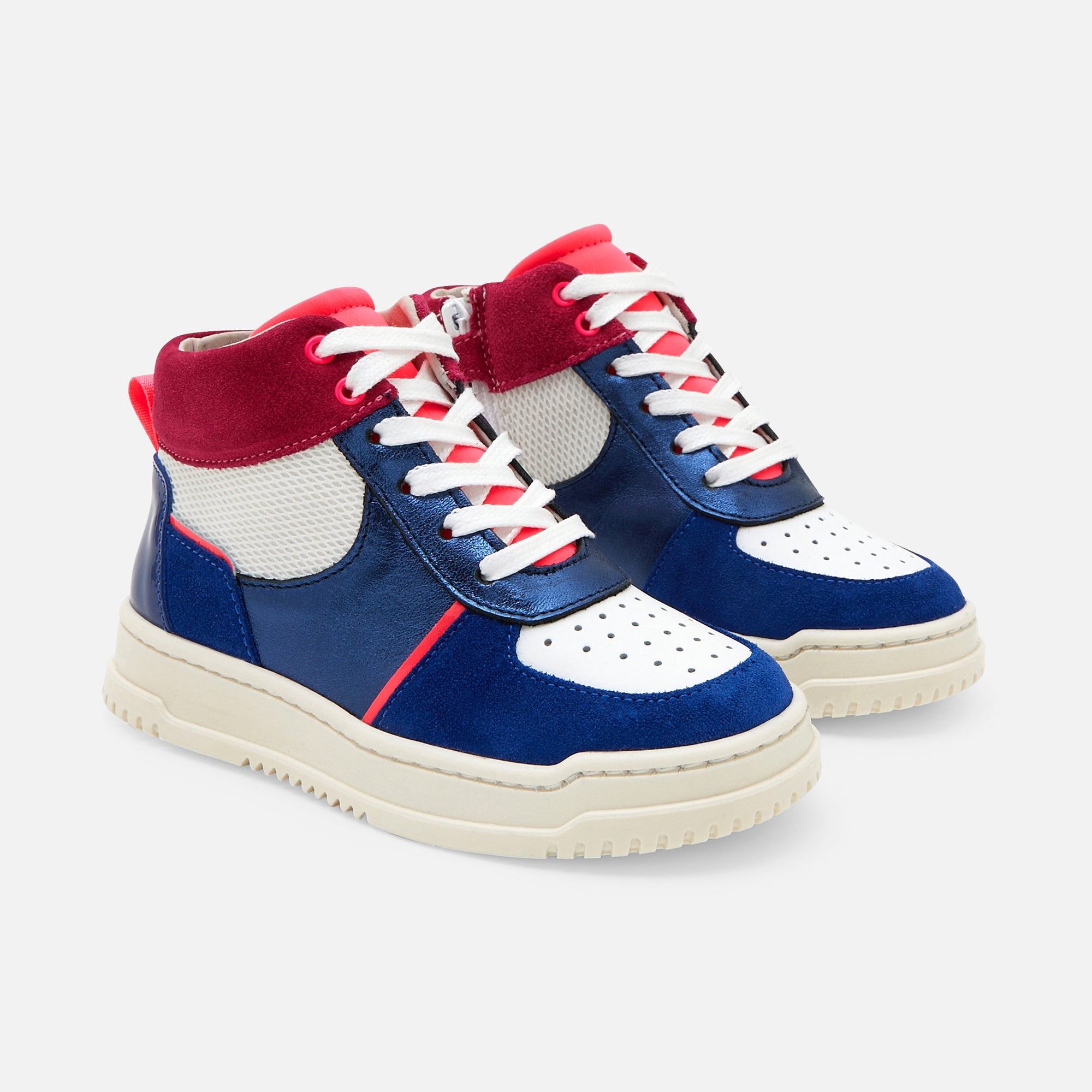 3 QTY / MARINE/BLANC CHAUSSURES CUIR DOMITILLE