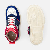 3 QTY / MARINE/BLANC CHAUSSURES CUIR DOMITILLE