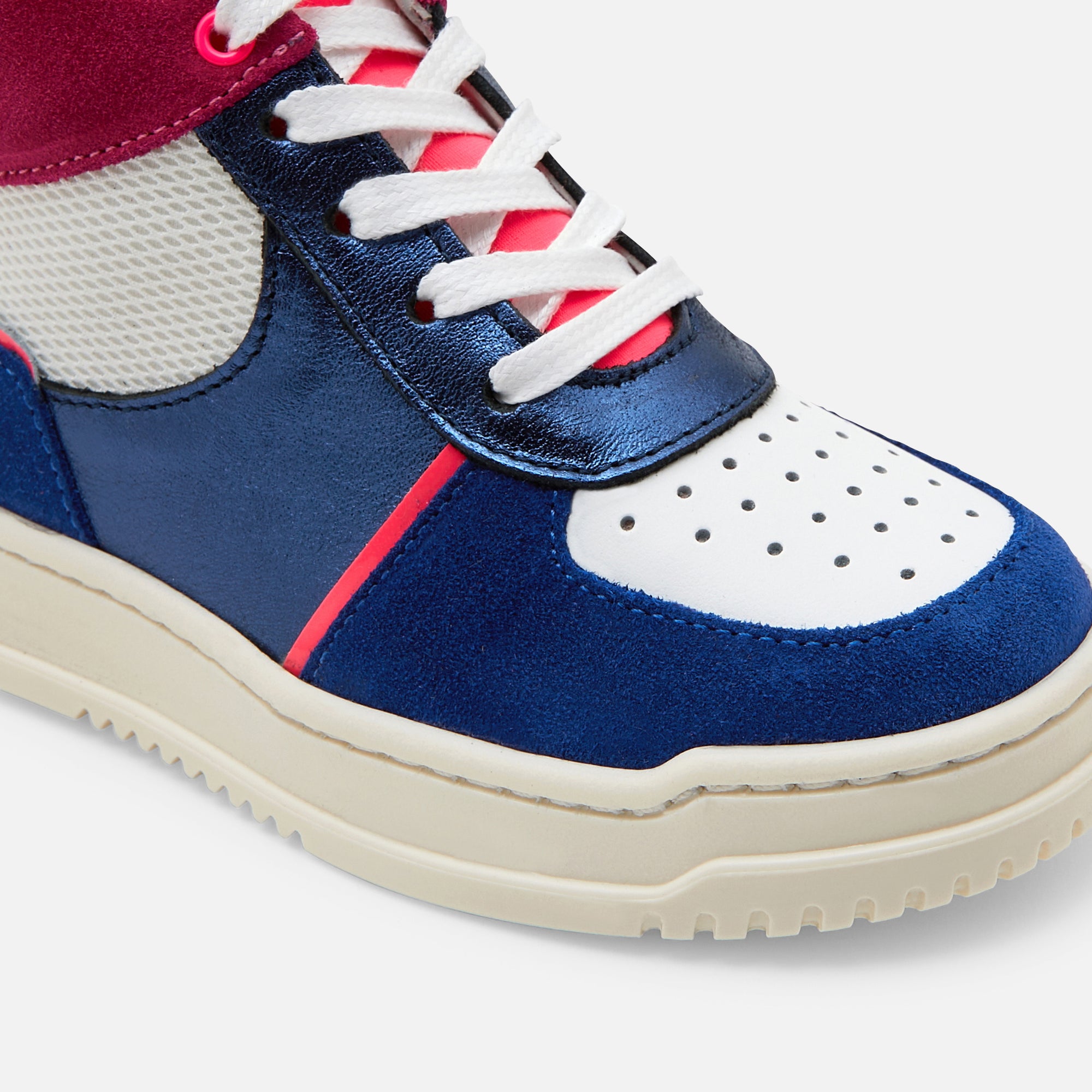 3 QTY / MARINE/BLANC CHAUSSURES CUIR DOMITILLE