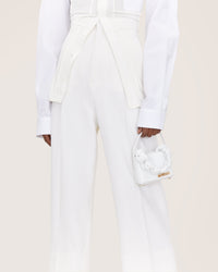 Petit Sac Nœud en cuir - White
