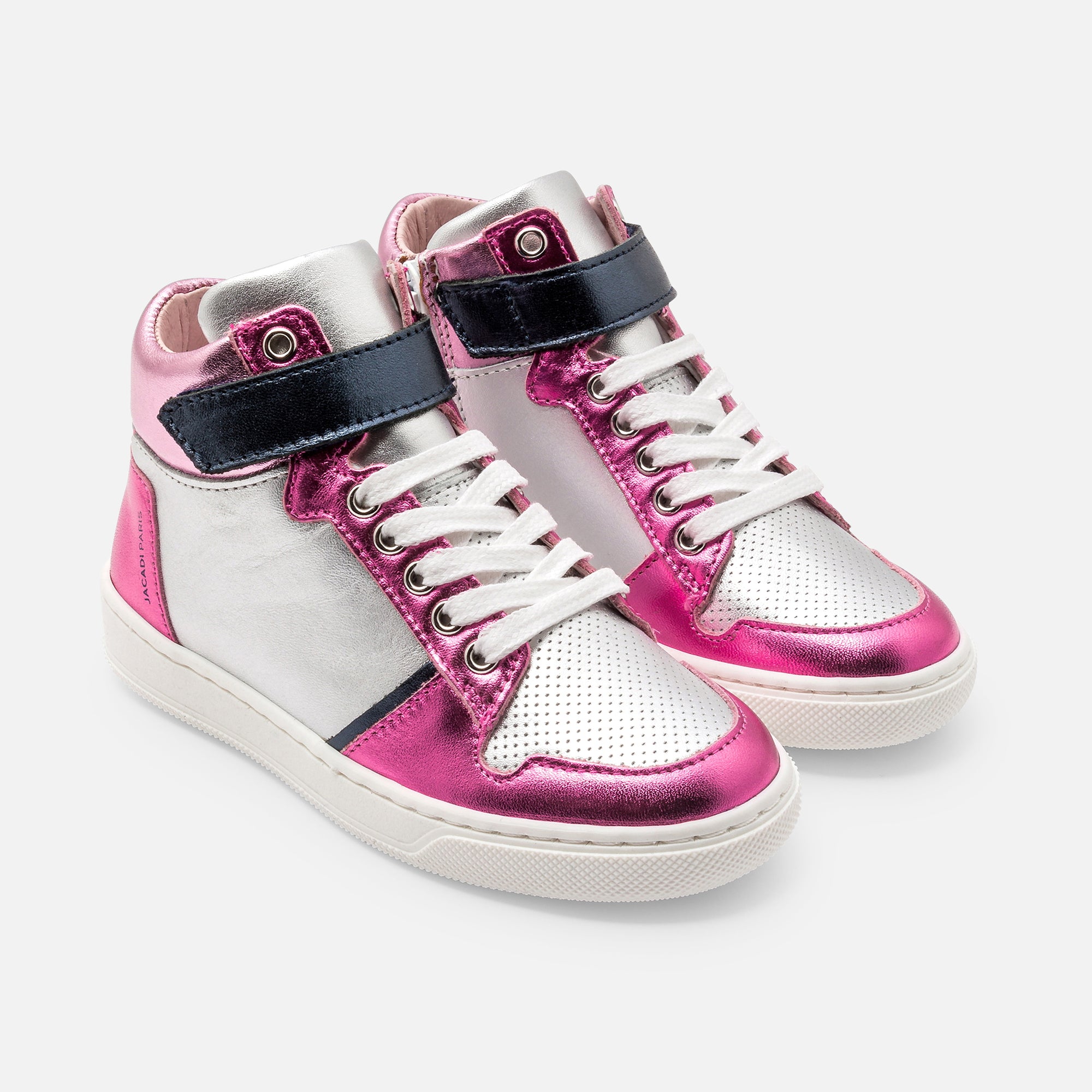 1 QTY / ARGENT/MULTIC CHAUSSURES CUIR CAVIAR BIS