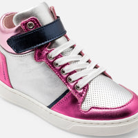1 QTY / ARGENT/MULTIC CHAUSSURES CUIR CAVIAR BIS