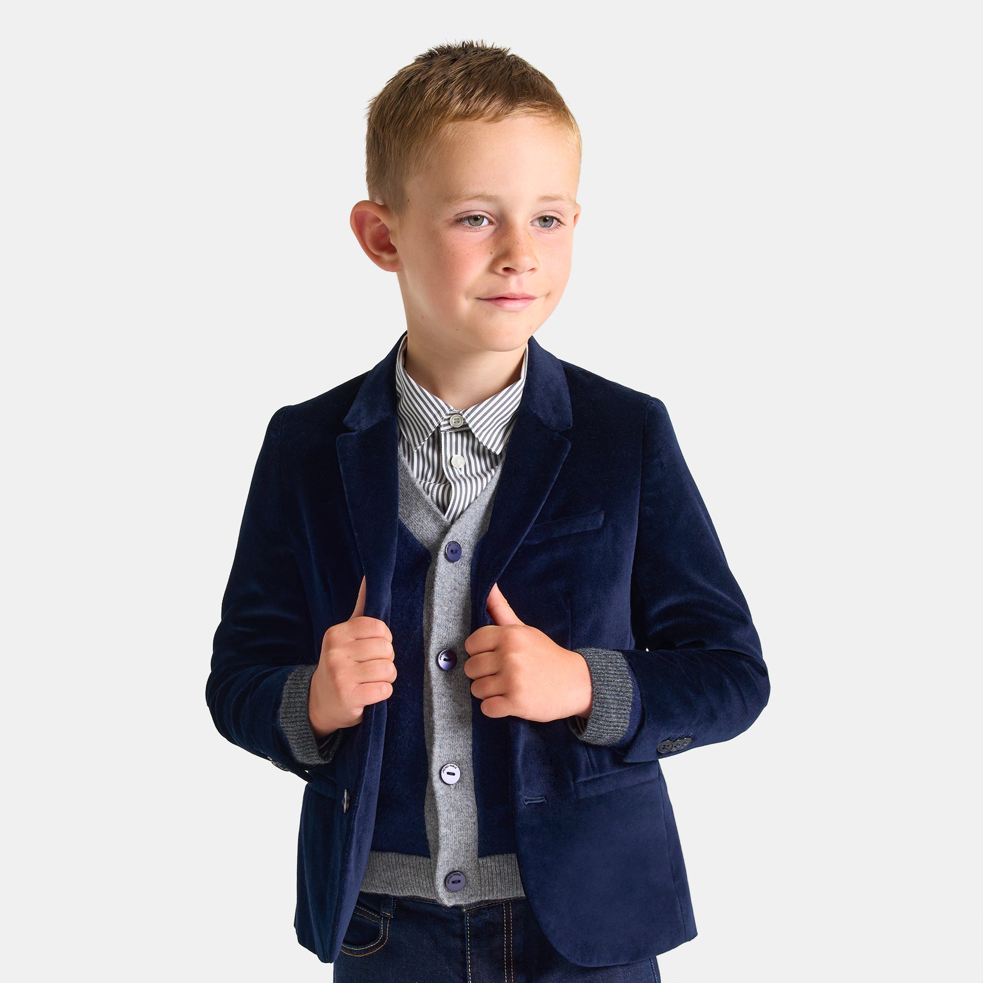 58 QTY / MARINE/MULTICO PAP GILET / CARDIGAN MYRALE