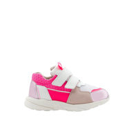 Baskets Club Bis Bb en cuir - Blanc & Rose