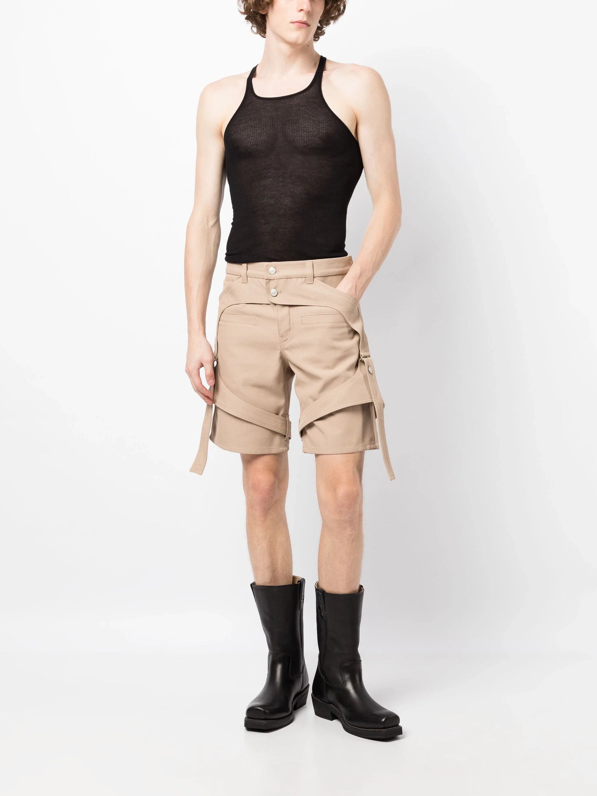 1pcs RELIQUAT 150€ / Short chaps retro en sergé - Sand