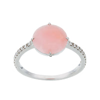 White Gold & Opal Lola Ring - Pink & White
