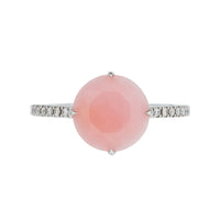 White Gold & Opal Lola Ring - Pink & White