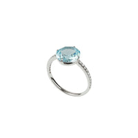 Bague Lola en or blanc & Topaze - Bleu & Blanc