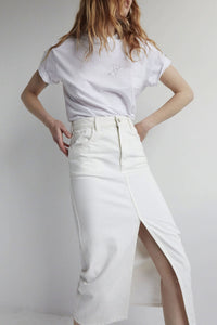 Jupe Mona en denim - Blanc