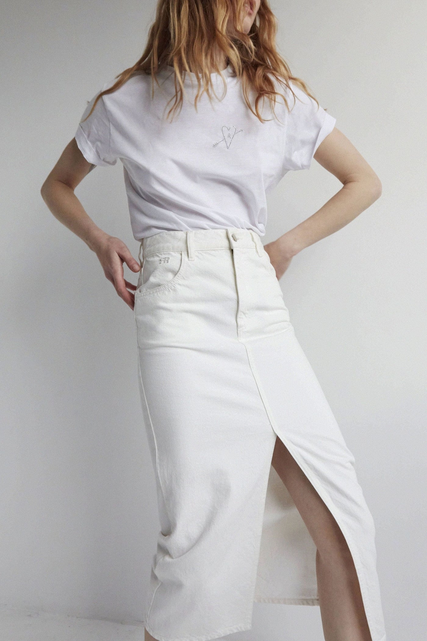 Jupe Mona en denim - Blanc