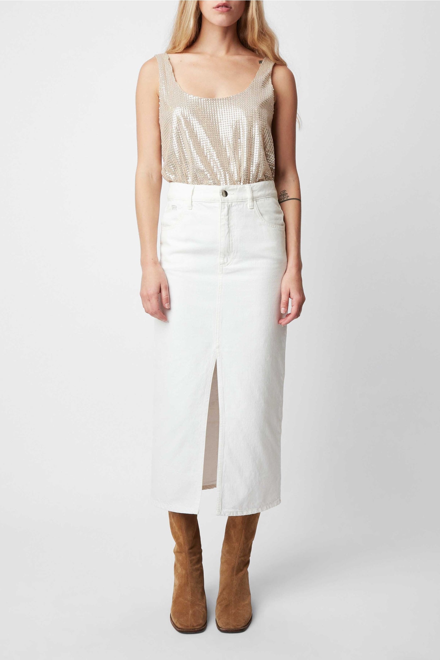 Jupe Mona en denim - Blanc