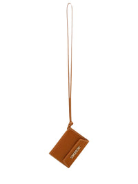 Porte-cartes à logo en cuir - Brown