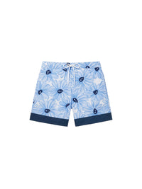 PRINT BLUE FLOWERS LE DOUBLE MAILLOT