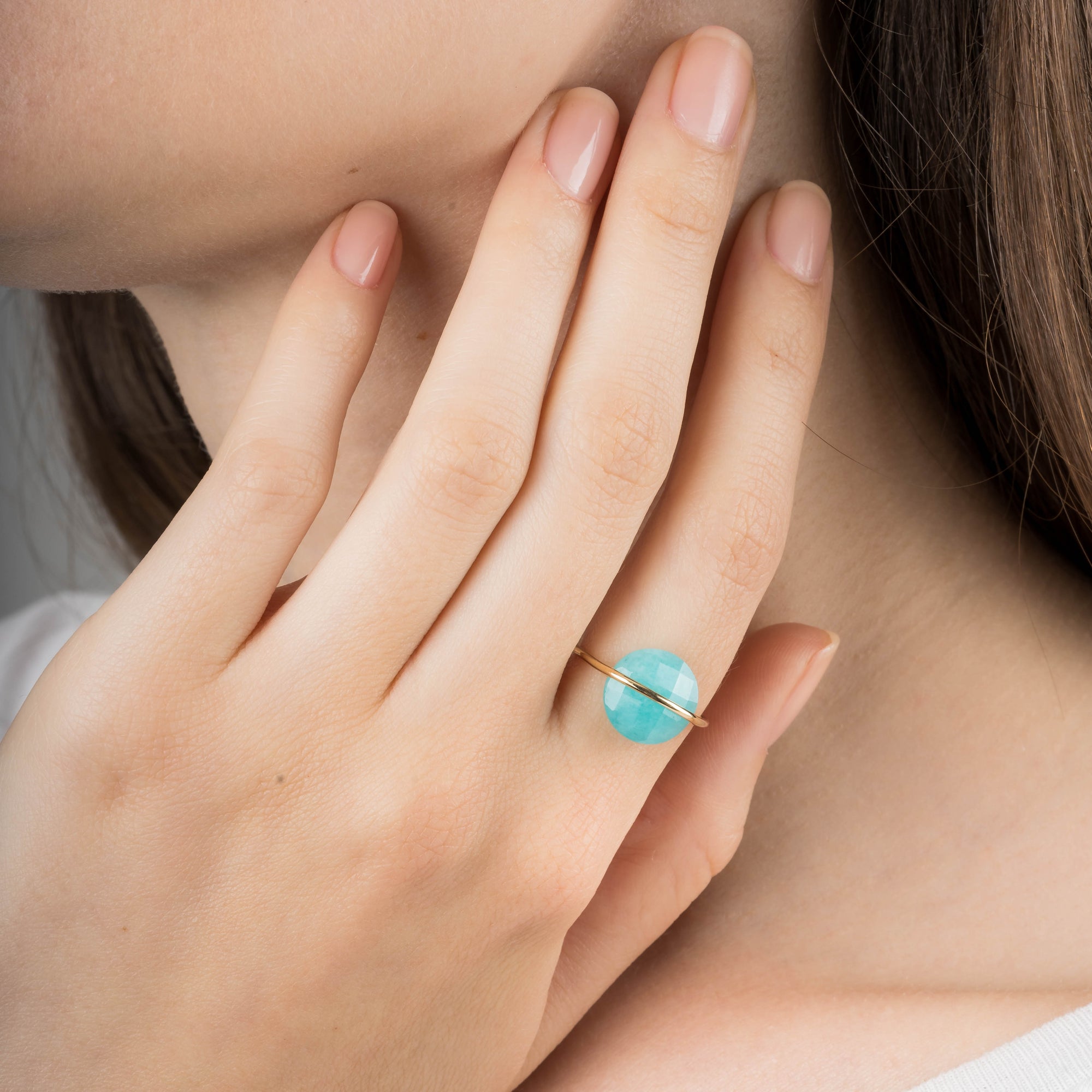 Bague Honore en or jaune & Amazonite - Vert