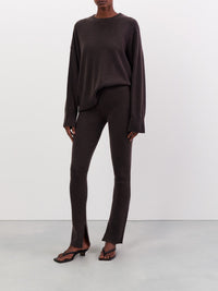 Ribbed cashmere leggings - Brown