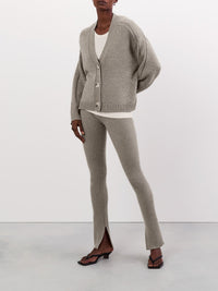 Legging côtelé en cachemire - Gris