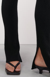 Legging côtelé en cachemire - Noir